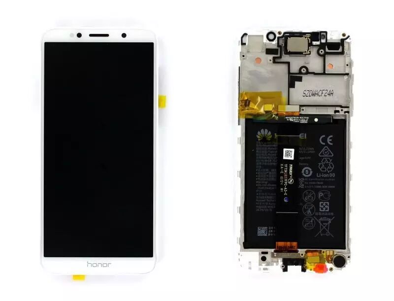 Ecran Huawei Y5 2018 ORIGINAL SP avec chassis, batterie et haut parleur blanc