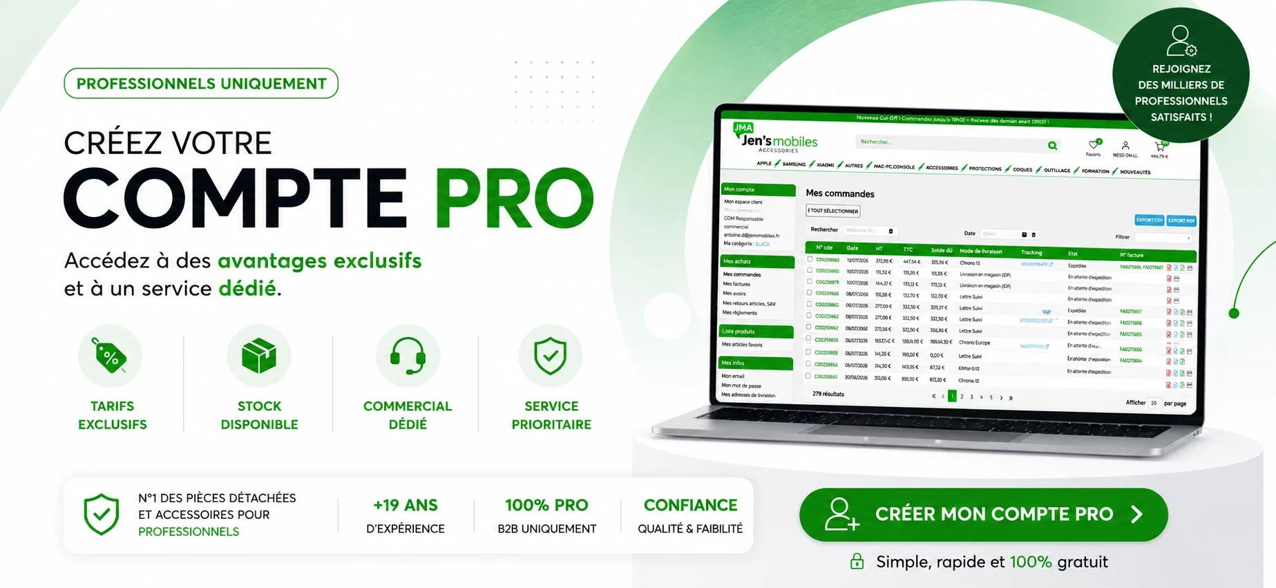 Créez votre compte pro