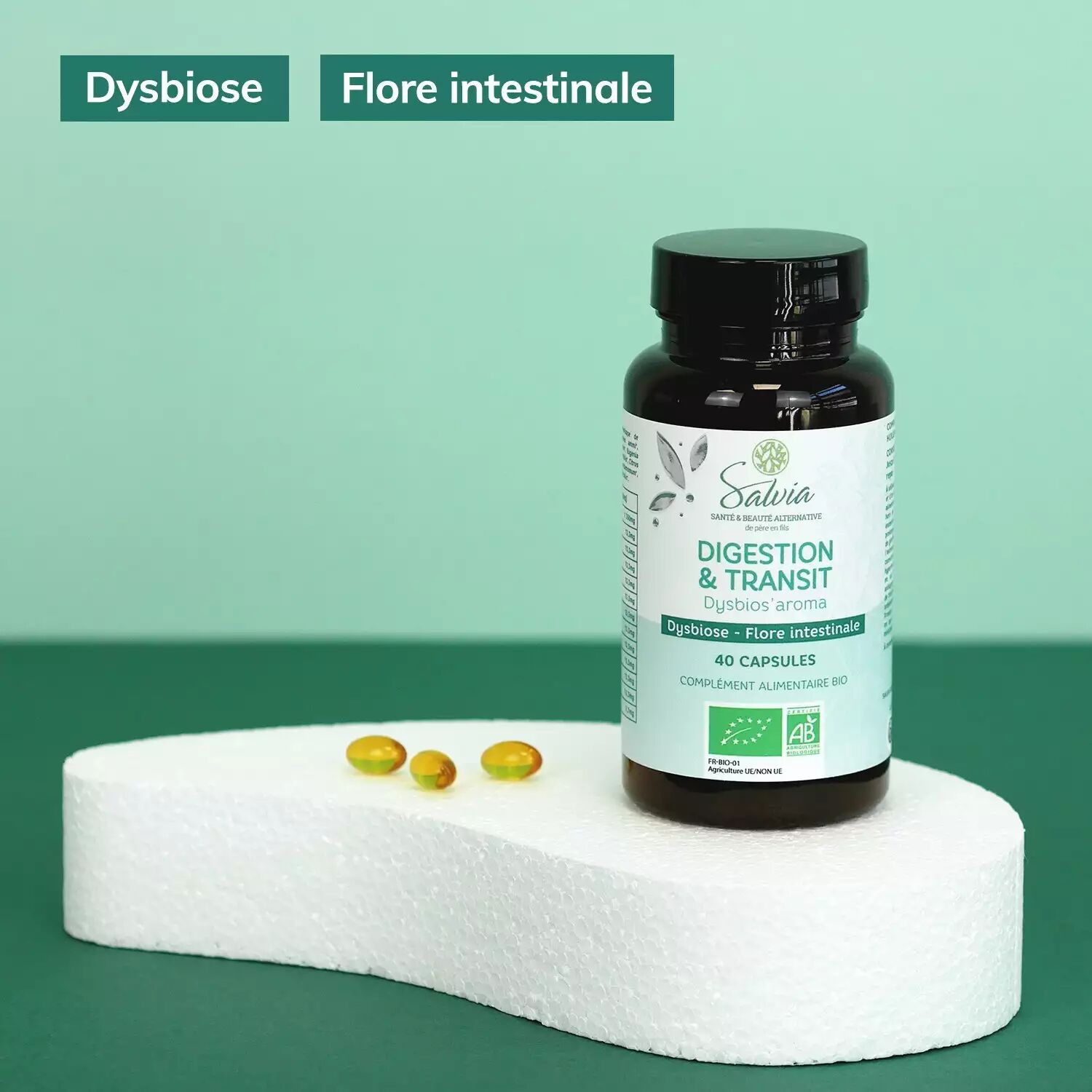 Dysbios'aroma - 40 capsules - Bio - Huiles essentielles
