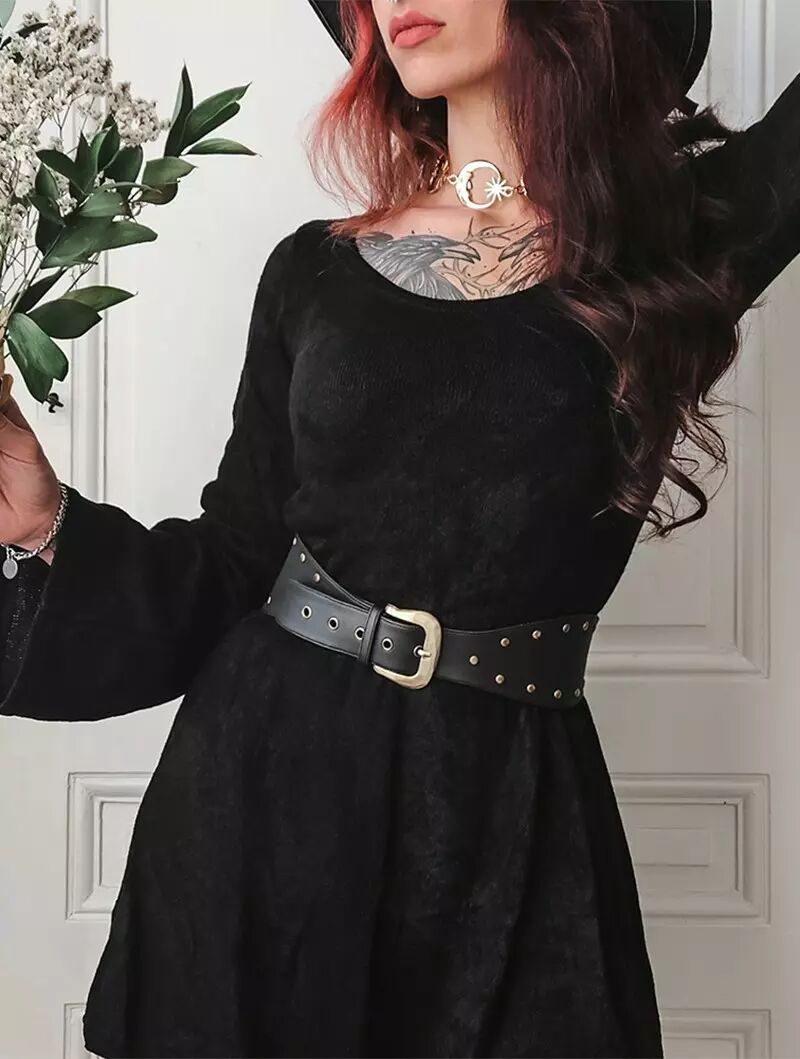 Ceinture de taille "Varda", Simili cuir noir