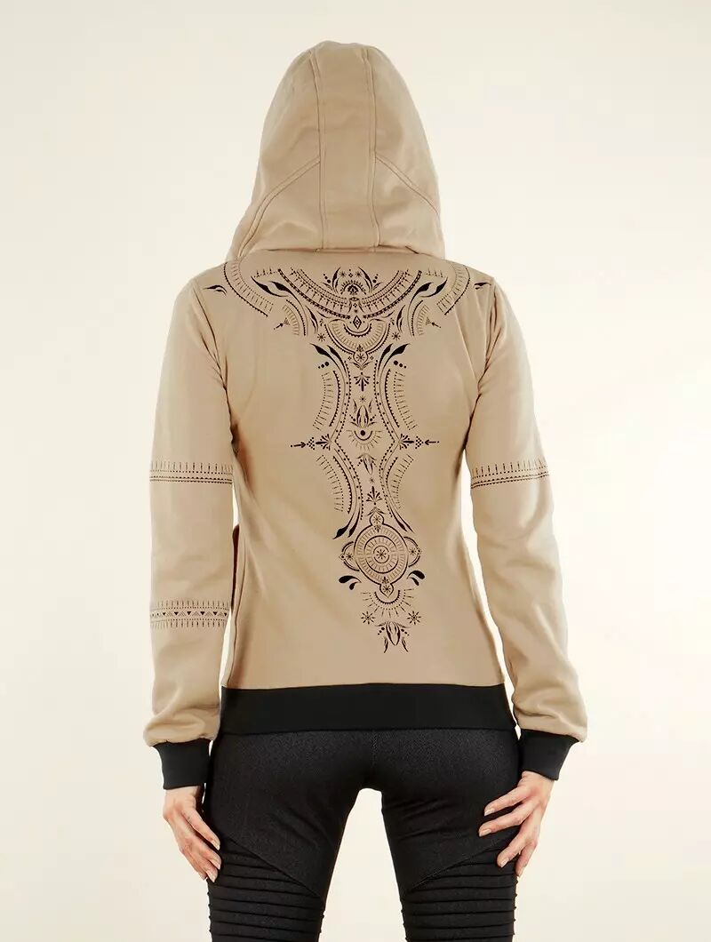 Veste zippée à capuche "Vidar Zohraa", Beige